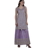 Lavender Luxe Embroidered Palazzo Set