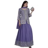 Royal Lavender Embroidered Lehenga Set