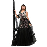 Midnight Glam Sequin Fish-Cut Lehenga Set