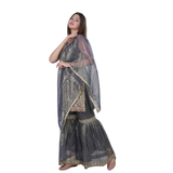 Grey Ethnic Sharara Suit