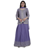 Royal Lavender Embroidered Lehenga Set