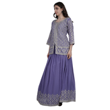 Royal Lavender Embroidered Lehenga Set