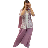 Pink Embroidered Kurta with Palazzo Set