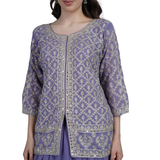 Royal Lavender Embroidered Lehenga Set