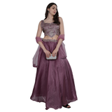 Mauve Mirror Work Lehenga Set