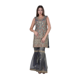 Grey Ethnic Sharara Suit