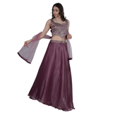 Mauve Mirror Work Lehenga Set