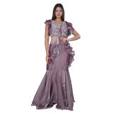 Fish-Cut Drape Saree Set