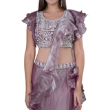 Fish-Cut Drape Saree Set