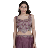 Mauve Mirror Work Lehenga Set