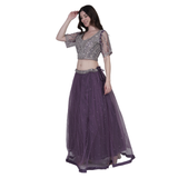 Purple Sheer Elegance Lehenga Set