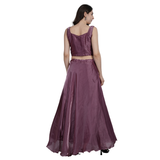 Mauve Mirror Work Lehenga Set