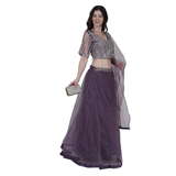 Purple Sheer Elegance Lehenga Set