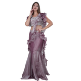 Fish-Cut Drape Saree Set