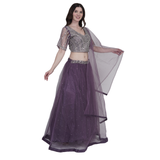 Purple Sheer Elegance Lehenga Set