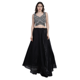 Midnight Mirror Work Lehenga Set