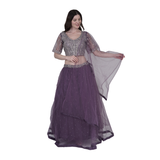 Purple Sheer Elegance Lehenga Set