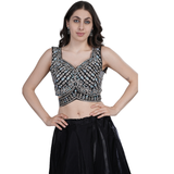 Midnight Mirror Work Lehenga Set