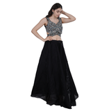 Midnight Mirror Work Lehenga Set