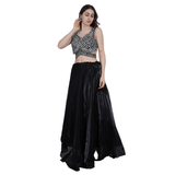Midnight Mirror Work Lehenga Set