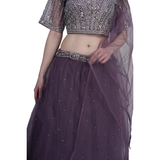 Purple Sheer Elegance Lehenga Set