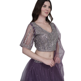 Purple Sheer Elegance Lehenga Set