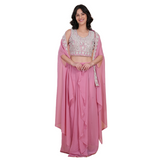 Blush Pink Embroidered Dhoti Set
