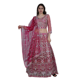 Fuchsia Bloom Embroidered Lehenga Set