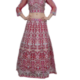 Fuchsia Bloom Embroidered Lehenga Set