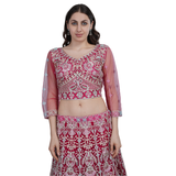 Fuchsia Bloom Embroidered Lehenga Set