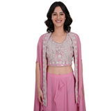 Blush Pink Embroidered Dhoti Set