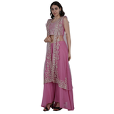 Rose Blush Embroidered Sharara Set