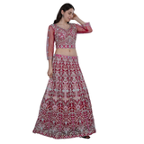 Fuchsia Bloom Embroidered Lehenga Set