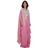 Blush Pink Embroidered Dhoti Set