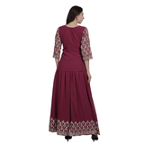 Regal Maroon Embroidered Peplum Sharara Set