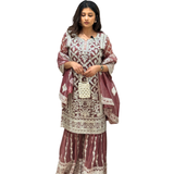 Redwood Ethnic Embroidered Sharara Set