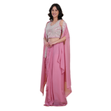 Blush Pink Embroidered Dhoti Set