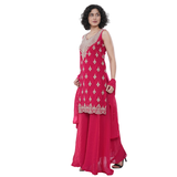 Rani Pink Embroidered Palazzo Set with Dupatta | Festive & Wedding Party Wear Suit for Women