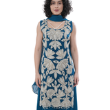 Teal Blue Embroidered Palazzo Set