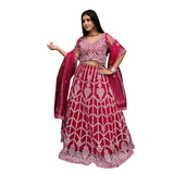 Radiant Rose Pink Embroidered Lehenga Set