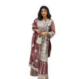 Redwood Ethnic Embroidered Sharara Set