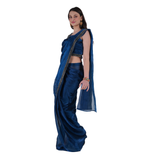 Navy Blue Designer Black Saree