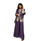 Regal Purple Embroidered Sharara Suit