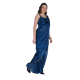 Navy Blue Designer Black Saree
