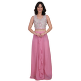 Blush Pink Embroidered Dhoti Set