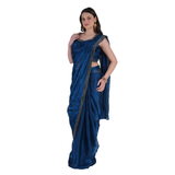 Navy Blue Designer Black Saree