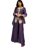 Regal Purple Embroidered Sharara Suit
