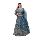 Midnight Splendor Thread Embroidered Lehenga Set