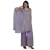 Lavender Luxe Embroidered Palazzo Set