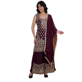 Royal Plum Hand-Embroidered Sharara Set